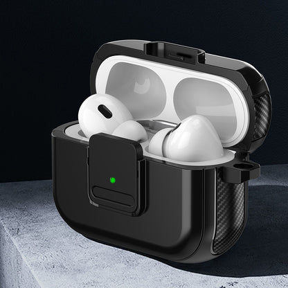 Magnetic Case for Apple AirPods Pro , Buckle Design Bluetooth Earphone TPU Cover with Carabiner