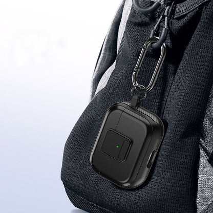 Magnetic Case for Apple AirPods Pro , Buckle Design Bluetooth Earphone TPU Cover with Carabiner