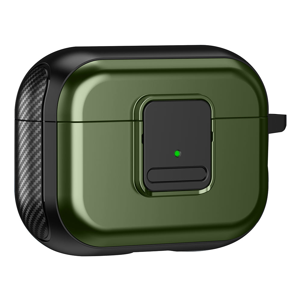 Magnetic Case for Apple AirPods Pro , Buckle Design Bluetooth Earphone TPU Cover with Carabiner