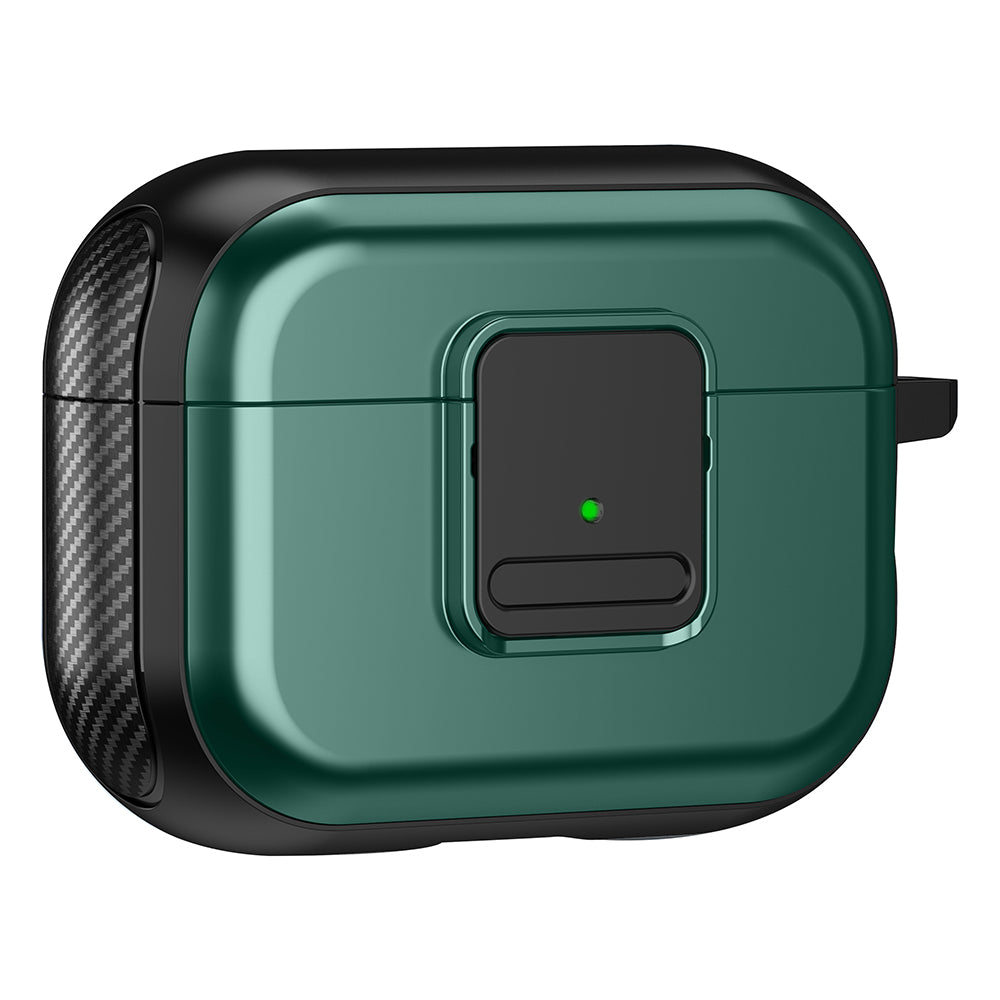 Magnetic Case for Apple AirPods Pro , Buckle Design Bluetooth Earphone TPU Cover with Carabiner
