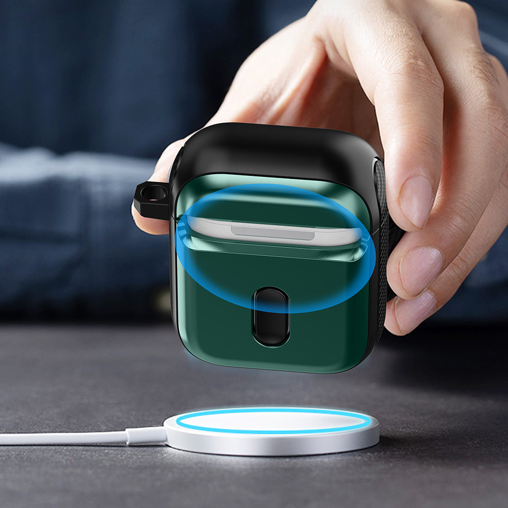 Magnetic Case for Apple AirPods with Charging Case (2016) / (2019) / AirPods with Wireless Charging Case (2019) TPU Earphone Cover with Carabiner
