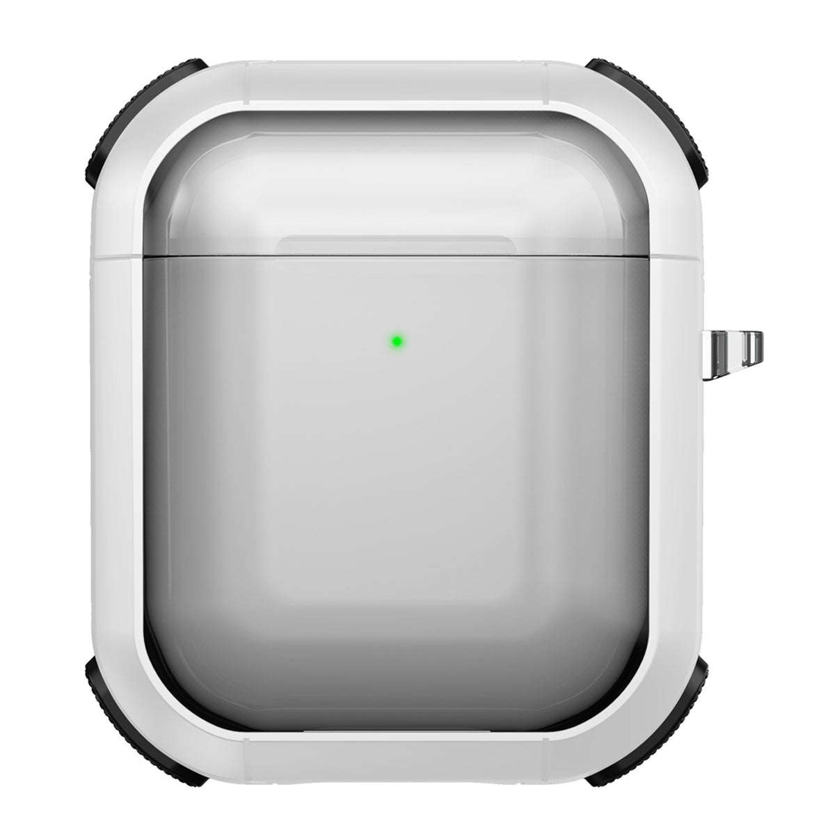 Earphone Case for Apple AirPods with Charging Case (2016) / (2019) / AirPods with Wireless Charging Case (2019) PC+TPU Clear Cover with Carabiner