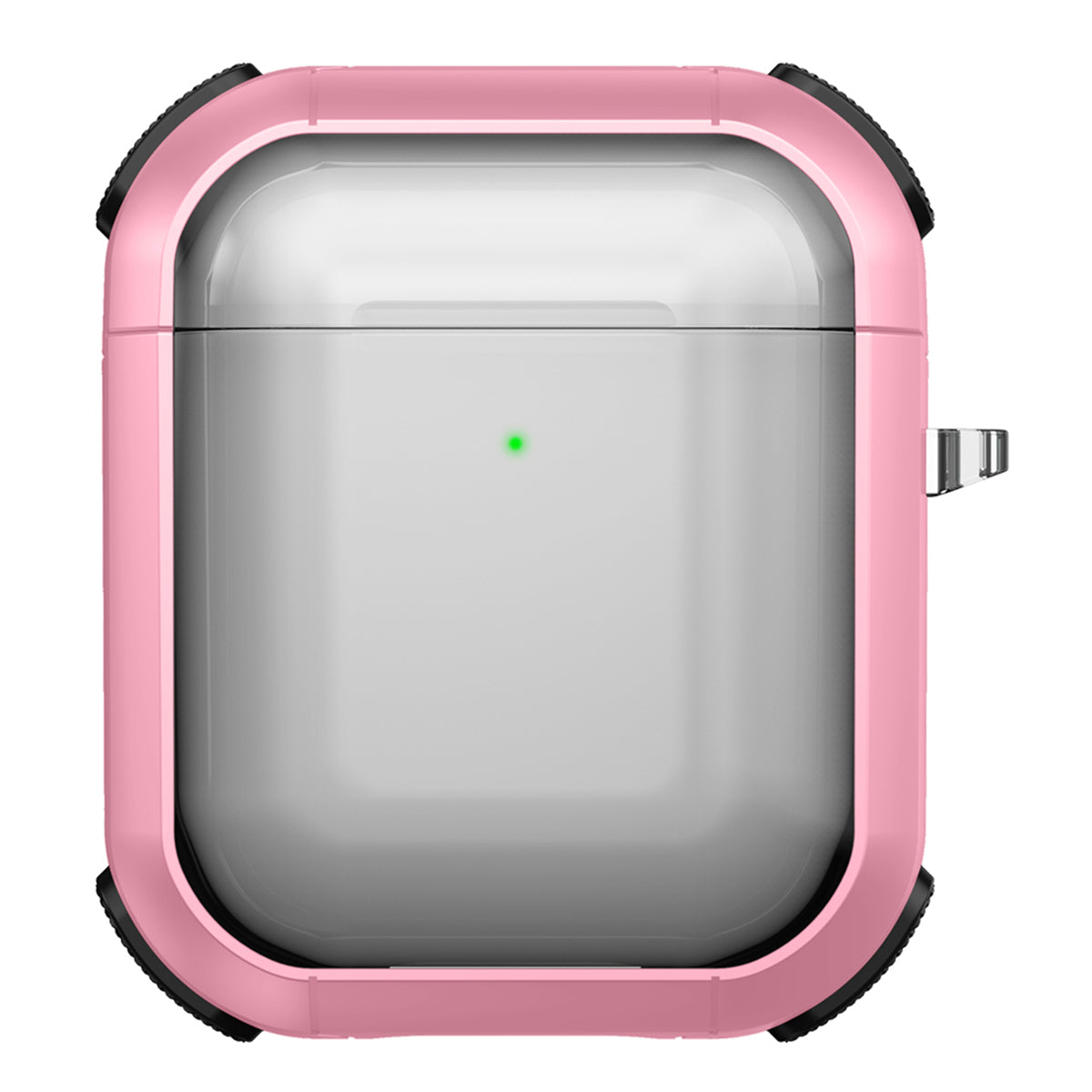 Earphone Case for Apple AirPods with Charging Case (2016) / (2019) / AirPods with Wireless Charging Case (2019) PC+TPU Clear Cover with Carabiner