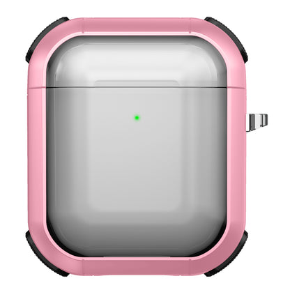Earphone Case for Apple AirPods with Charging Case (2016) / (2019) / AirPods with Wireless Charging Case (2019) PC+TPU Clear Cover with Carabiner
