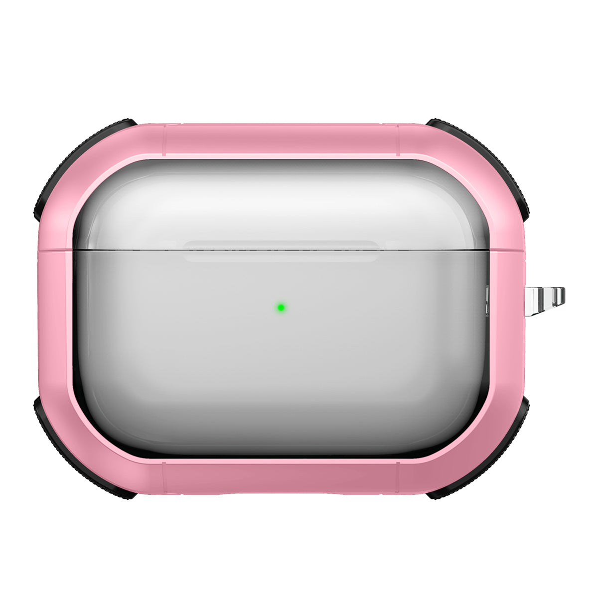 For Apple AirPods Pro Bluetooth Earphone Case Transparent PC+TPU Earbud Cover with Carabiner