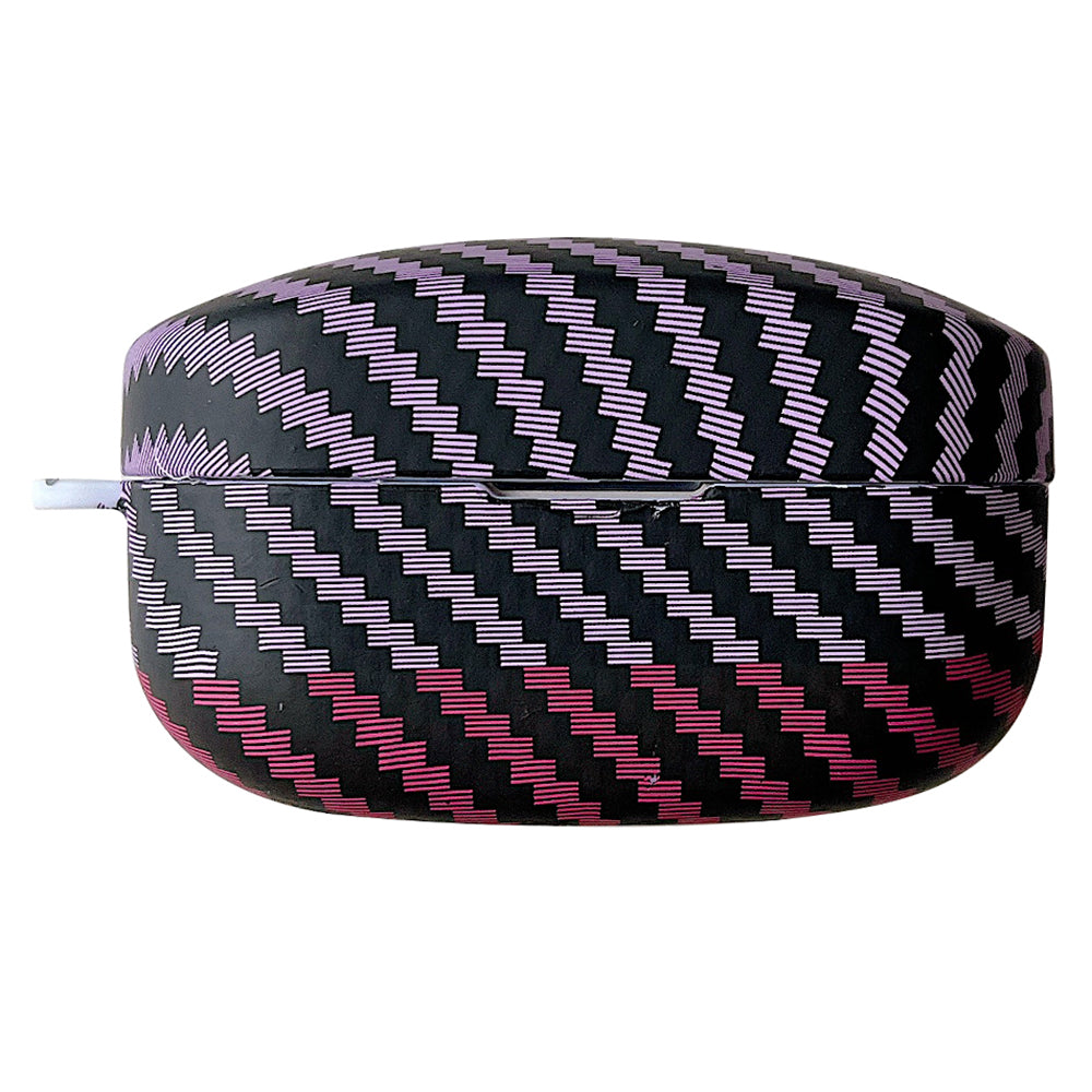 For Sony WF-1000XM4 Earphone Case Carbon Fiber Texture Bi-color Earbud Drop-proof Hard PC Cover