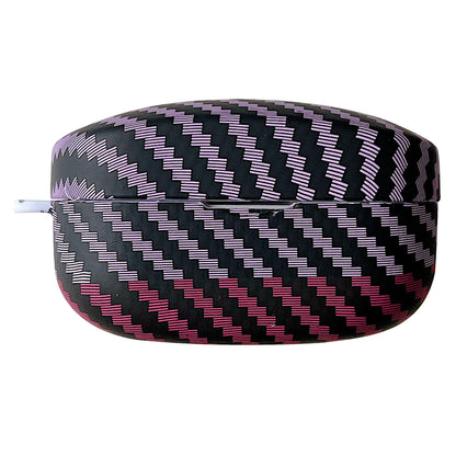 For Sony WF-1000XM4 Earphone Case Carbon Fiber Texture Bi-color Earbud Drop-proof Hard PC Cover