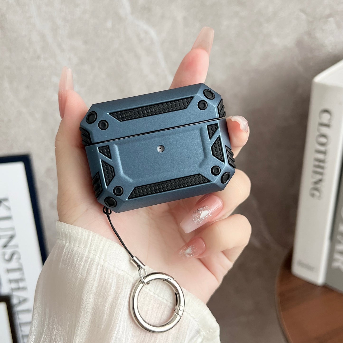 Earphone Cover for AirPods Pro Military Drop-proof TPU+PC Earbuds Protective Case Skin with Buckle