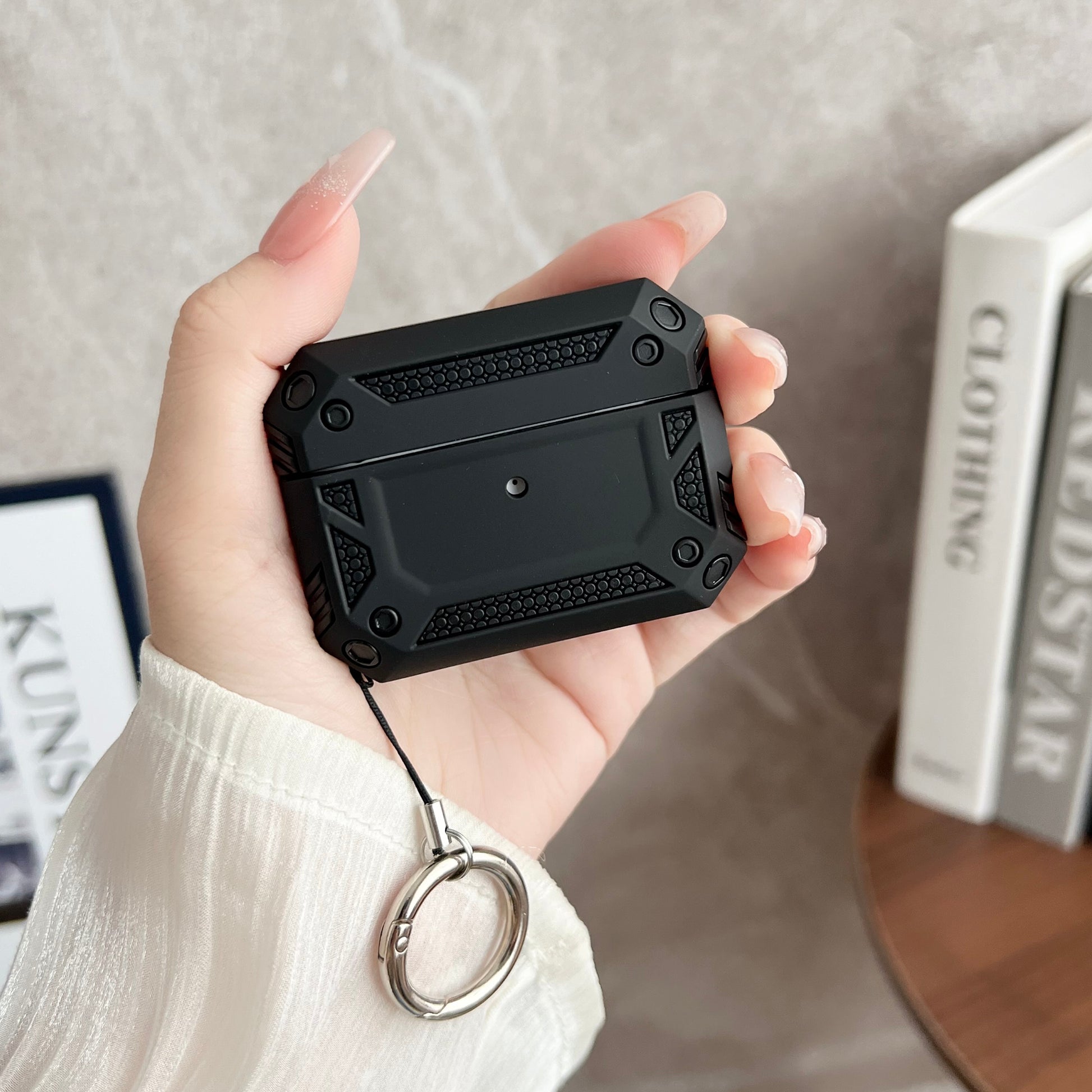 Earphone Cover for AirPods Pro Military Drop-proof TPU+PC Earbuds Protective Case Skin with Buckle