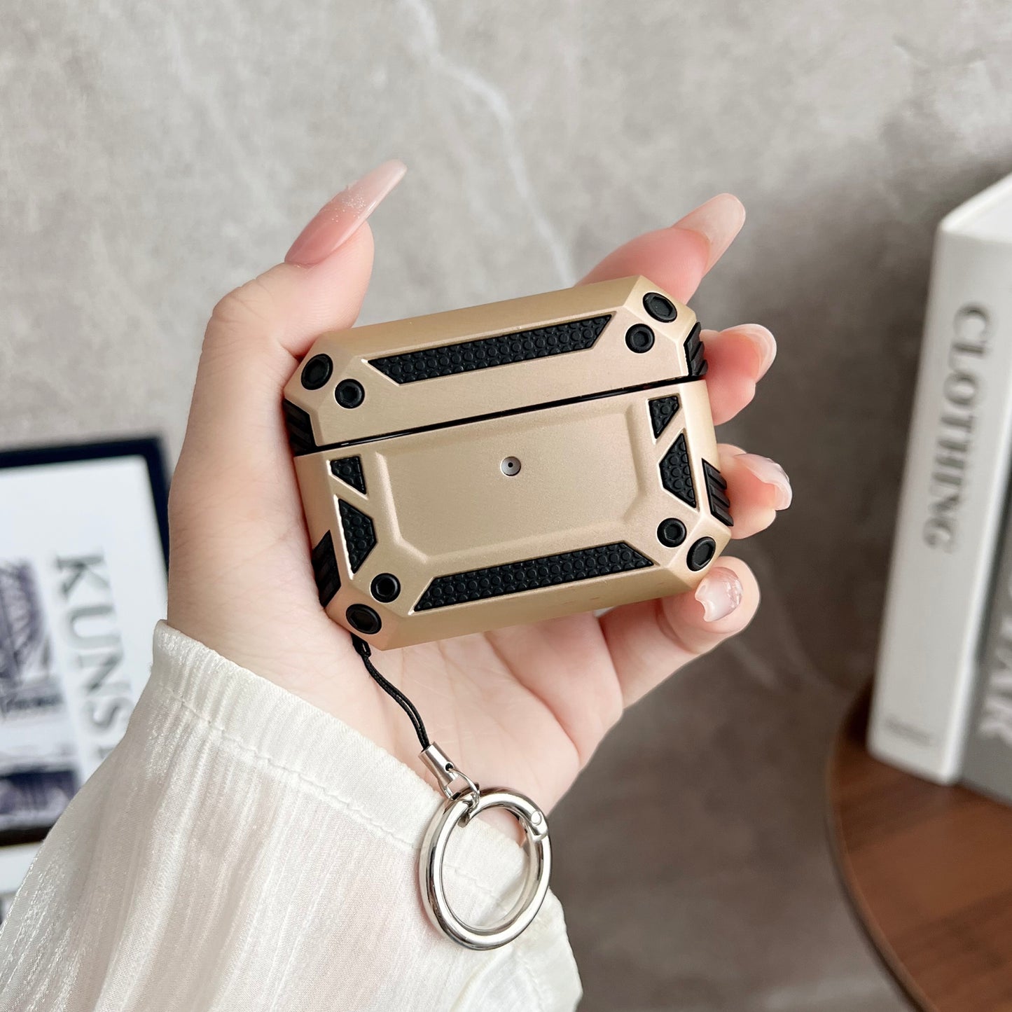 Earphone Cover for AirPods Pro Military Drop-proof TPU+PC Earbuds Protective Case Skin with Buckle
