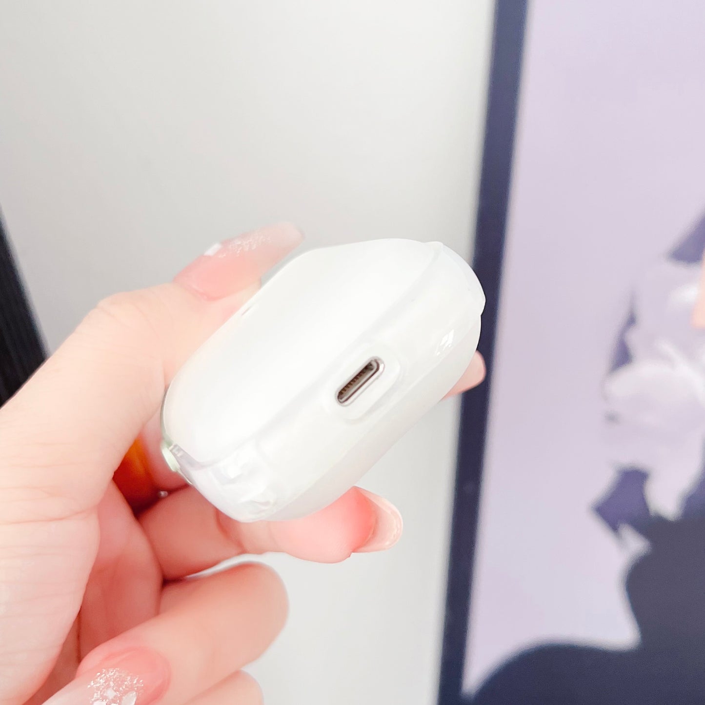 TPU + PC Case for Apple AirPods with Charging Case (2016) / (2019) / AirPods with Wireless Charging Case (2019) , Earphone Protective Cover with Strap