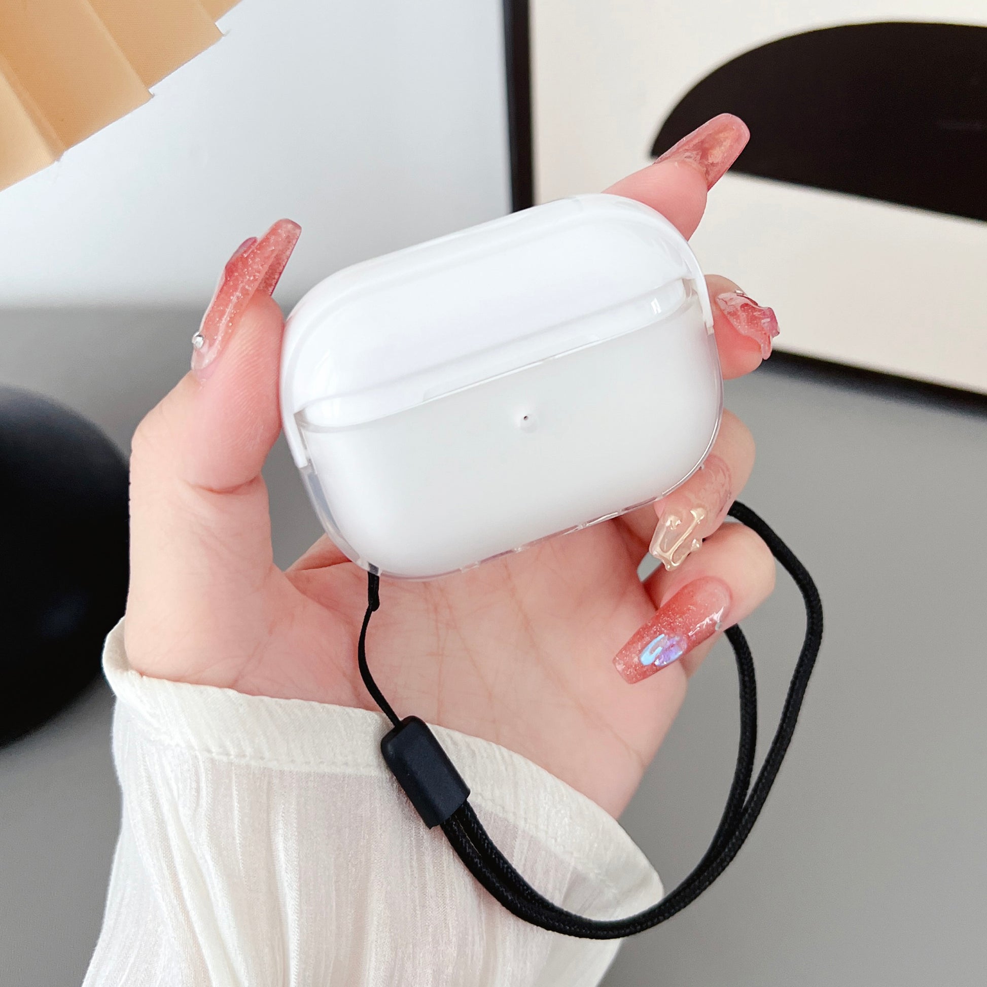 For AirPods Pro 2 TPU + PC Earphone Case Shockproof Protective Cover with Anti-lost Strap