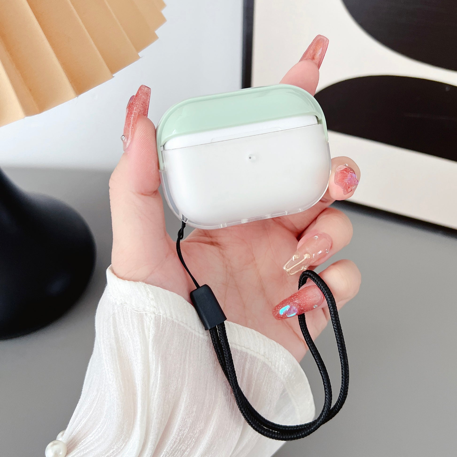 For AirPods Pro 2 TPU + PC Earphone Case Shockproof Protective Cover with Anti-lost Strap