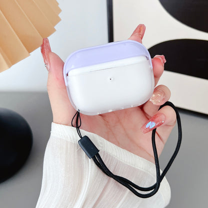 For AirPods Pro 2 TPU + PC Earphone Case Shockproof Protective Cover with Anti-lost Strap