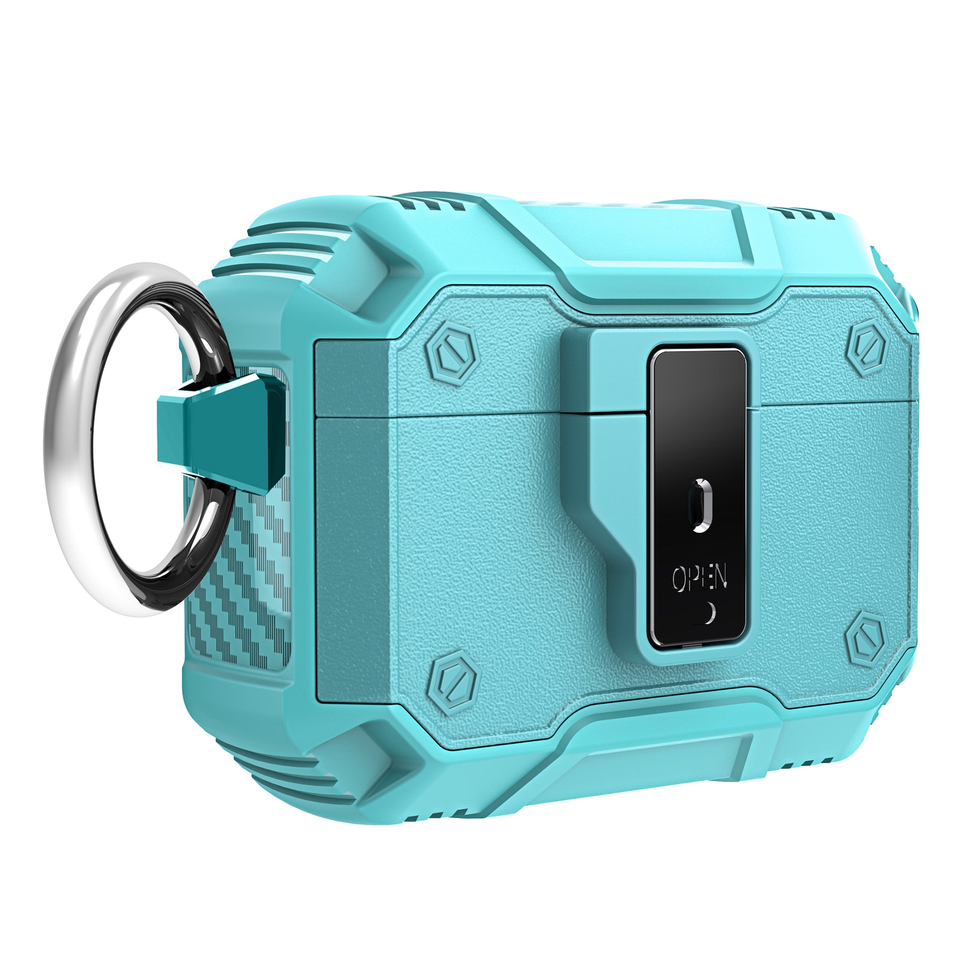 For AirPods Pro 2 Button Lock TPU+PC Case Bluetooth Earbuds Charging Case Cover with Metal Buckle