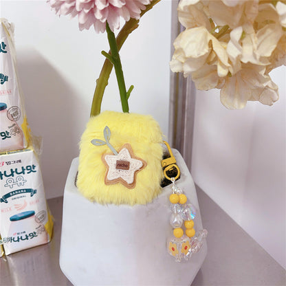 Earphone Case for Apple AirPods with Charging Case (2016) / (2019) / AirPods with Wireless Charging Case (2019) Plush Earbud Cover with Pendant