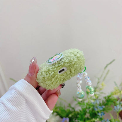 For Apple AirPods 3 Anti-drop Cover Cute Pineapple Fluff TPU Bluetooth Earphone Case with Pendant