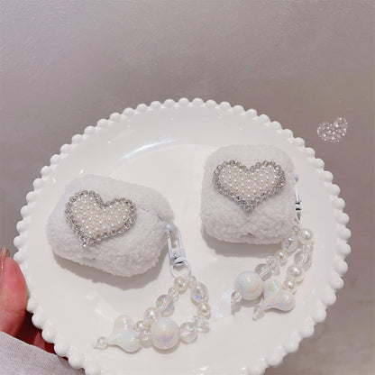 For AirPods Pro 2 Earbuds Case Soft TPU Fluffy Warm Shockproof Protector with Pendant