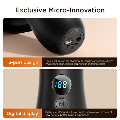JOYROOM JR-MC6 2-in-1 Multifunctional Bluetooth 5.0 Handheld Microphone with Digital Display