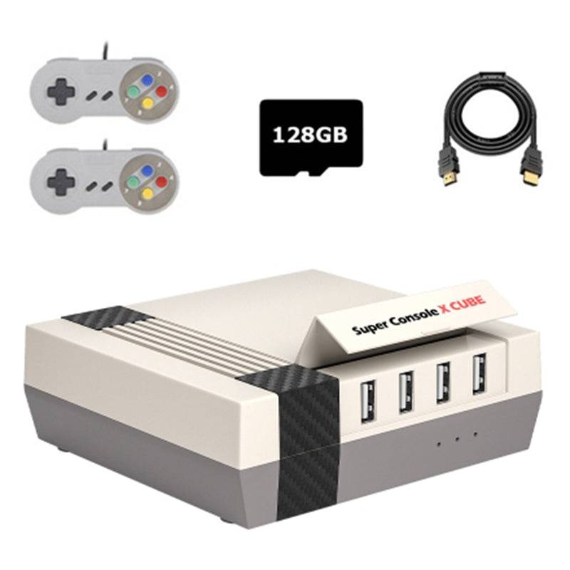 KINHANK Super Console X Cube 128GB HD Retro Game Console Classic Mini Video Games with 2 Wired Controllers (EU Plug)