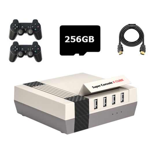 KINHANK Super Console X Cube Mini Classic Game Console with 2 Wireless Controllers, 256GB HD Video Games (EU Plug)