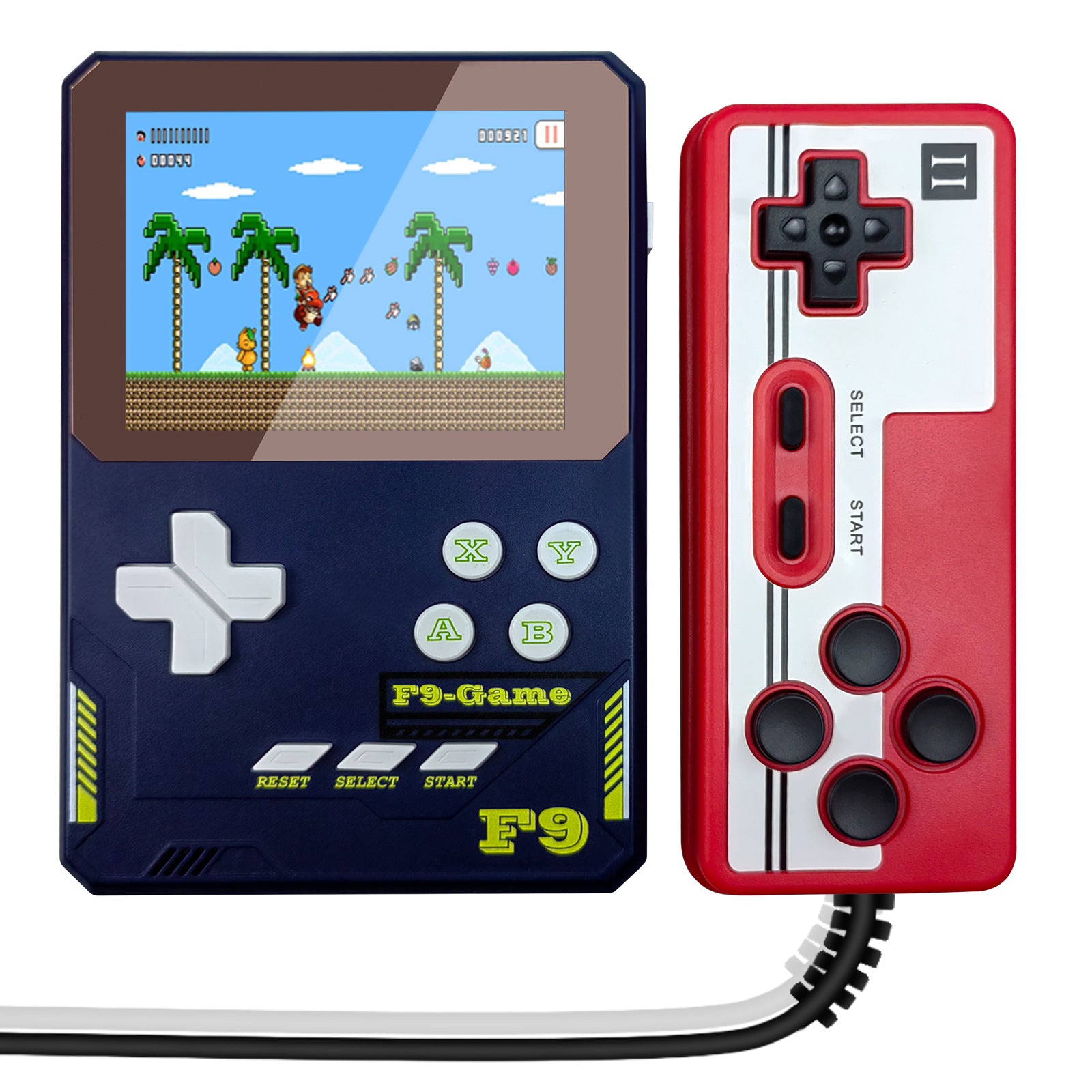 F9 Kids Handheld Game Console 3.5-Inch LCD Screen Retro Handheld Video Game Gift Supports Two Players