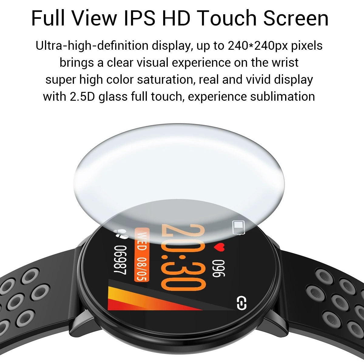 N2 1.3-inch Round Screen Smart Watch Heart Rate Monitor Sports Bracelet for Android / iOS