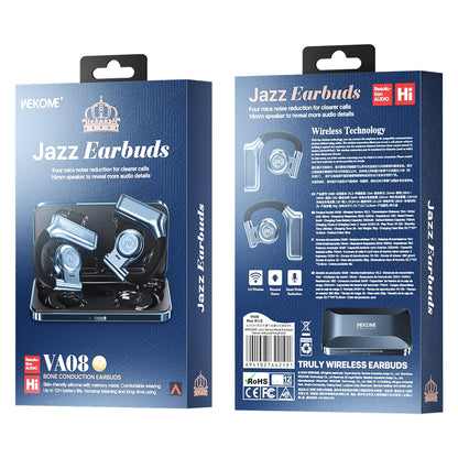 WEKOME VA08 Wireless Bluetooth Headset TWS Noise Reduction Jazz Earbuds Bone Connection Headphones