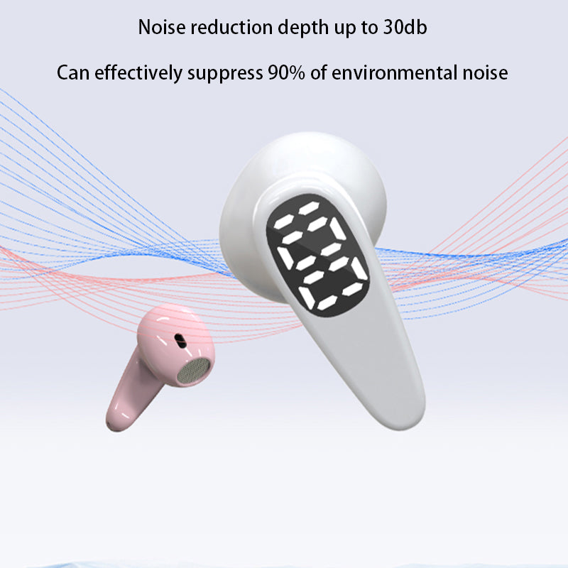 D8 TWS Bluetooth 5.3 Earphone Touch Control True Wireless Sports Earbuds with LED Power Display (CE Certified)