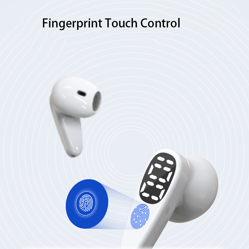 D8 TWS Bluetooth 5.3 Earphone Touch Control True Wireless Sports Earbuds with LED Power Display (CE Certified)