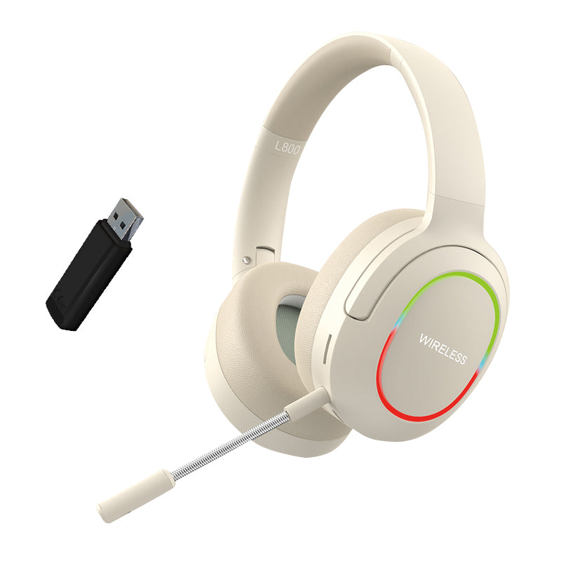 L800 2.4G Wireless / Bluetooth 5.1 Over-ear Headset LED Light Low Latency E-sports Gaming Headphone