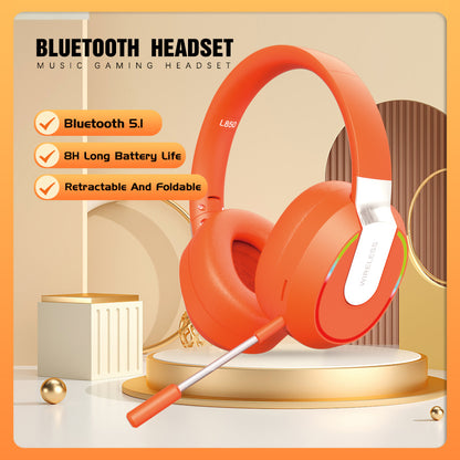 L850 Over-ear Wireless Bluetooth 5.1 Headset RGB Light E-sports Gaming Headphone Support TF Card
