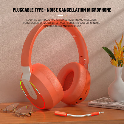 L850 Over-ear Wireless Bluetooth 5.1 Headset RGB Light E-sports Gaming Headphone Support TF Card
