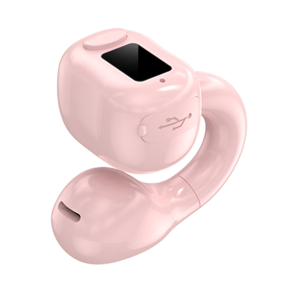 M10 Digital Display Clip-on Bluetooth Earphone HiFi Sound Single Ear Bendable Headphone