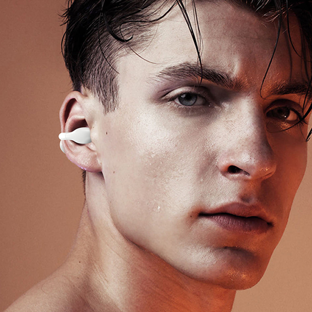 M10 Digital Display Clip-on Bluetooth Earphone HiFi Sound Single Ear Bendable Headphone