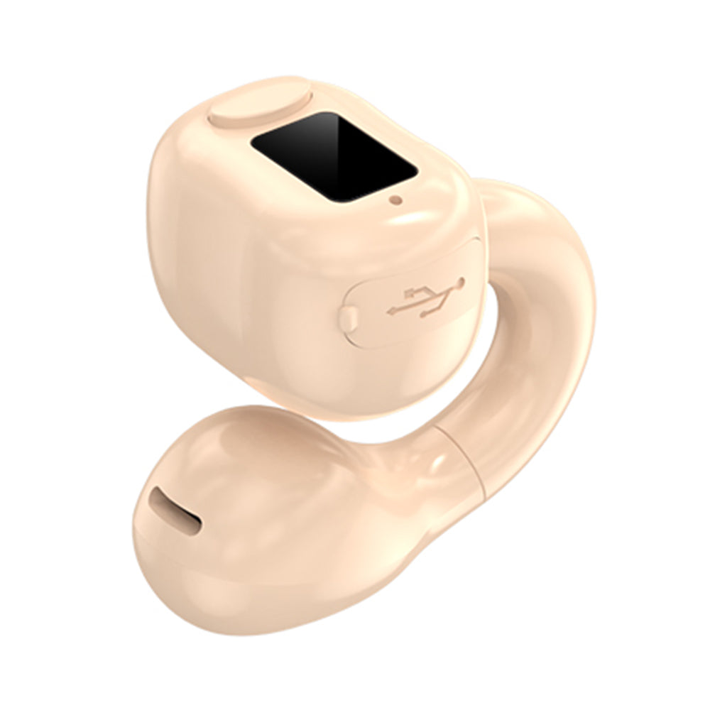 M10 Digital Display Clip-on Bluetooth Earphone HiFi Sound Single Ear Bendable Headphone