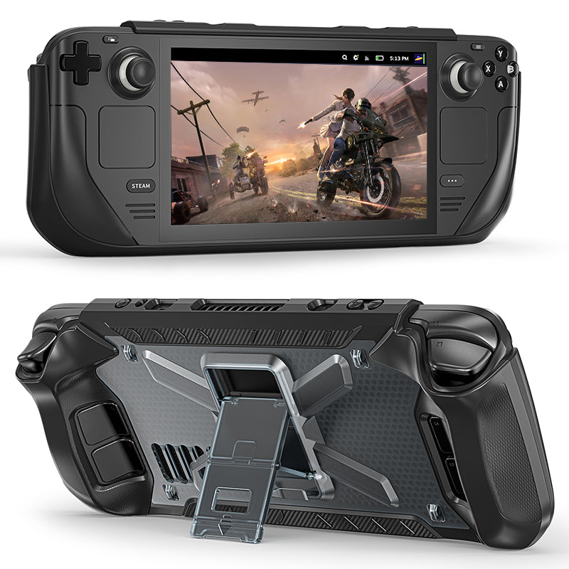 For Steam Deck 2022 TPU+PC Protective Cover with Kickstand Anti-scratch Case