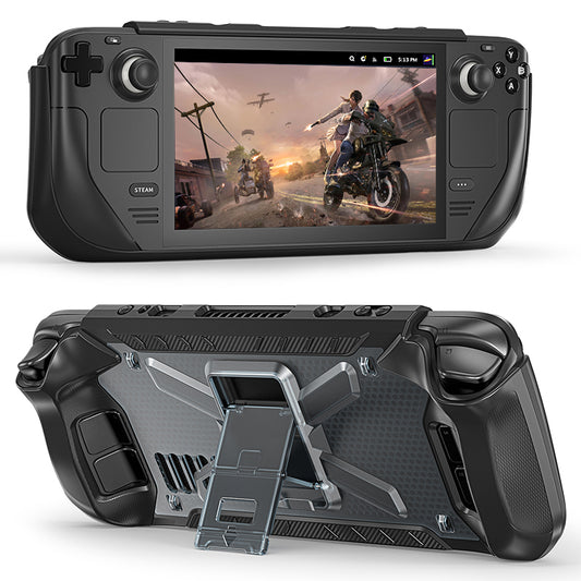 For Steam Deck 2022 TPU+PC Protective Cover with Kickstand Anti-scratch Case