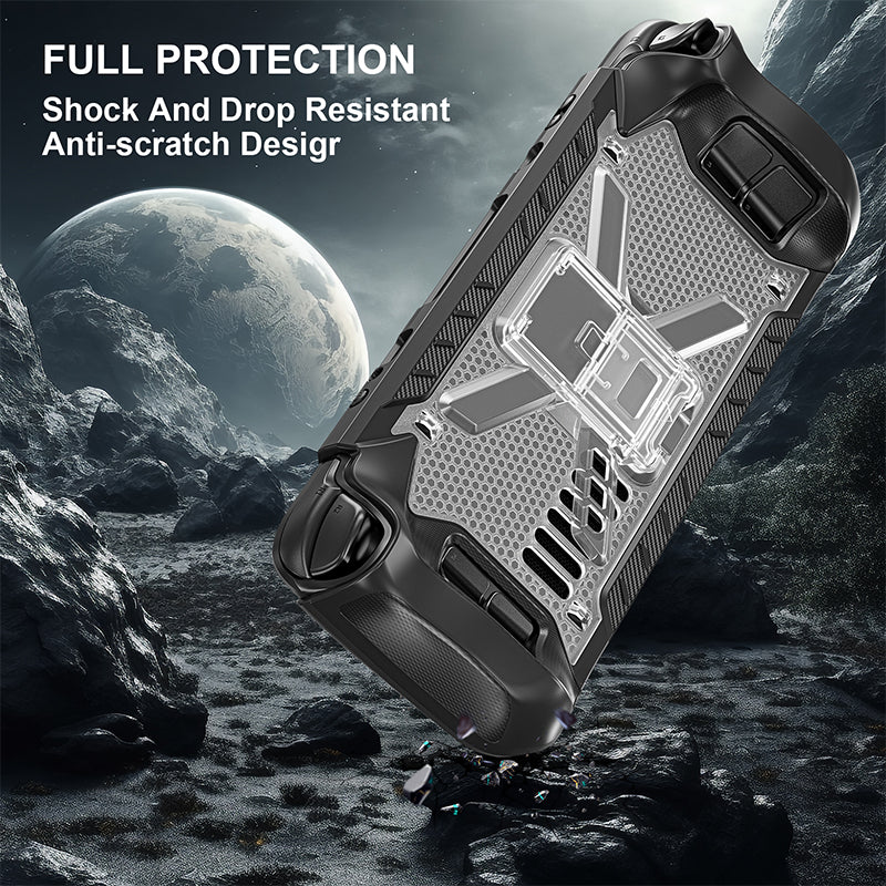 For Steam Deck 2022 TPU+PC Protective Cover with Kickstand Anti-scratch Case