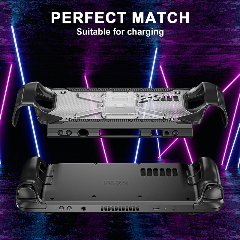 For Steam Deck 2022 TPU+PC Protective Cover with Kickstand Anti-scratch Case
