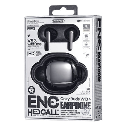 REMAX CozyBuds W13 ANC+ENC Dual Noise-Cancelling Music Headphones Wireless Headset with 250mAh Charging Case