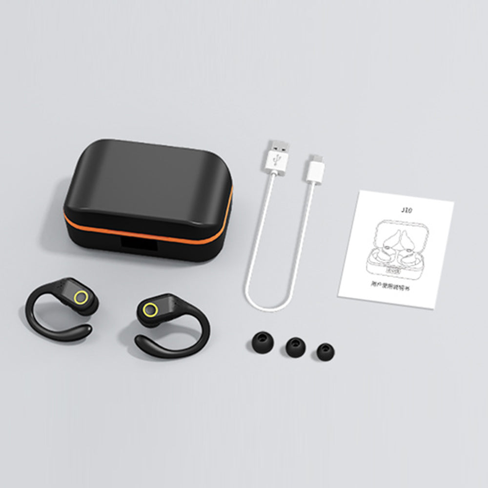 J10 Wireless Bluetooth Headset IPX5 Waterproof Headphones TWS ENC Earbuds with Ear Caps