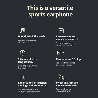 J10 Wireless Bluetooth Headset IPX5 Waterproof Headphones TWS ENC Earbuds with Ear Caps