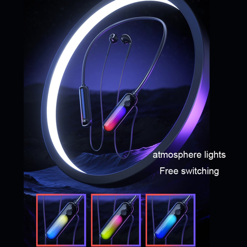 B10 Bluetooth Earphones Silicone Neckband Wireless Headphones with Atmosphere Light