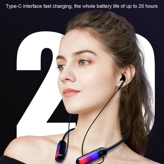 B10 2Pcs Wireless Neckband Headphones Silicone Neck-mounted Bluetooth Earphones with Transmitter