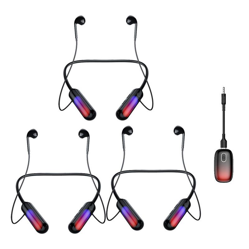 B10 3Pcs Neck Hanging Wireless Bluetooth Earphones Sports Neckband Headphones with Transmitter