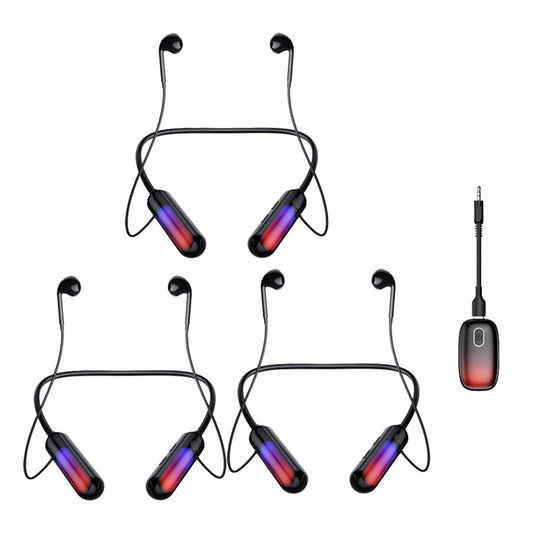 B10 3Pcs Neck Hanging Wireless Bluetooth Earphones Sports Neckband Headphones with Transmitter