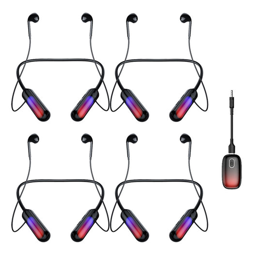 B10 4Pcs Sports Neckband Headphones Neck Hanging Wireless Bluetooth Earphones with Transmitter