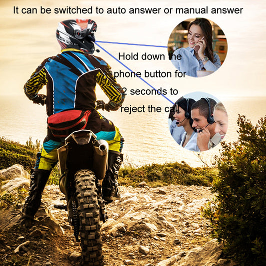 KUQIBAO Helmet Bluetooth Headset Motorcycle Intercom Waterproof Headphone (with Soft Microphone)