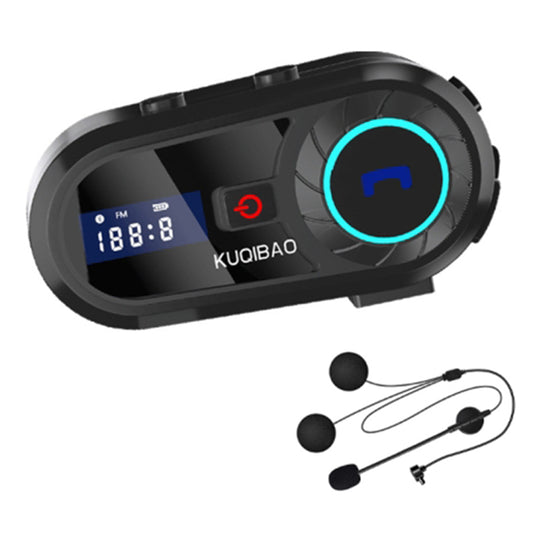 KUQIBAO Moto Interphone Helmet Bluetooth Headset Motorcycle Intercom Waterproof Headphone (with Hard Microphone)